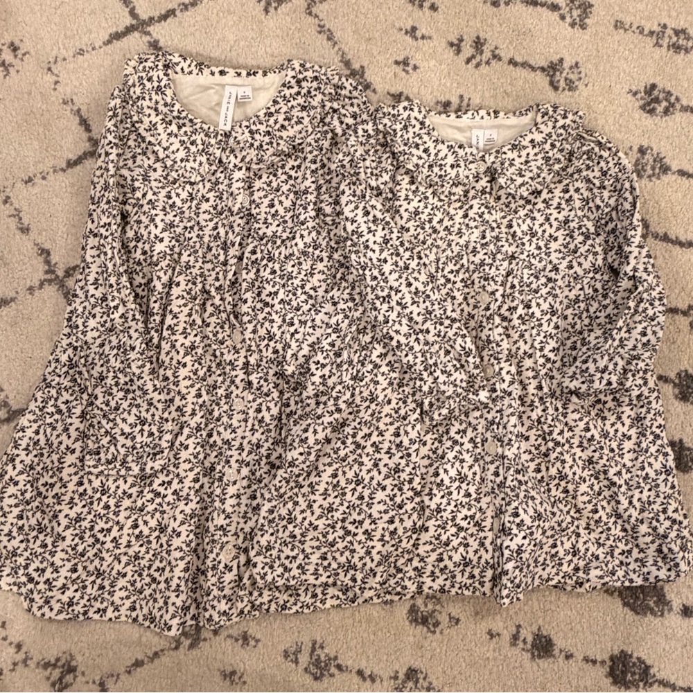 Janie and Jack Black and Cream Floral Dress